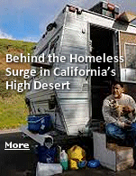 In the scrubby Mojave desert north of Los Angeles, a sprawling encampment of decrepit RVs sits just off a dirt road separating the city of Lancaster from Los Angeles County�s unincorporated expanse.In every direction, garbage spreads out like an algae super bloom�beyond that, endless sand and brush, baking in the summer sun.